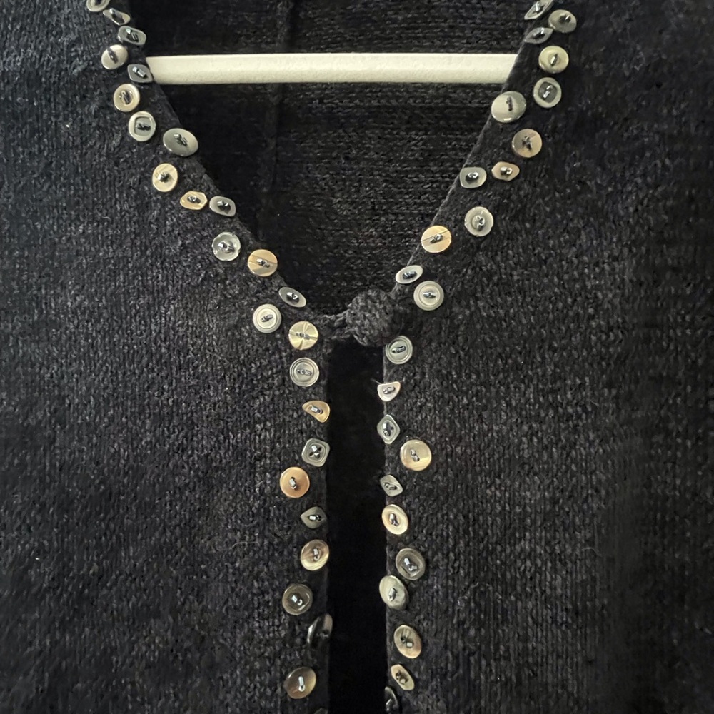 Chic Black Button-Embellished Cardigan